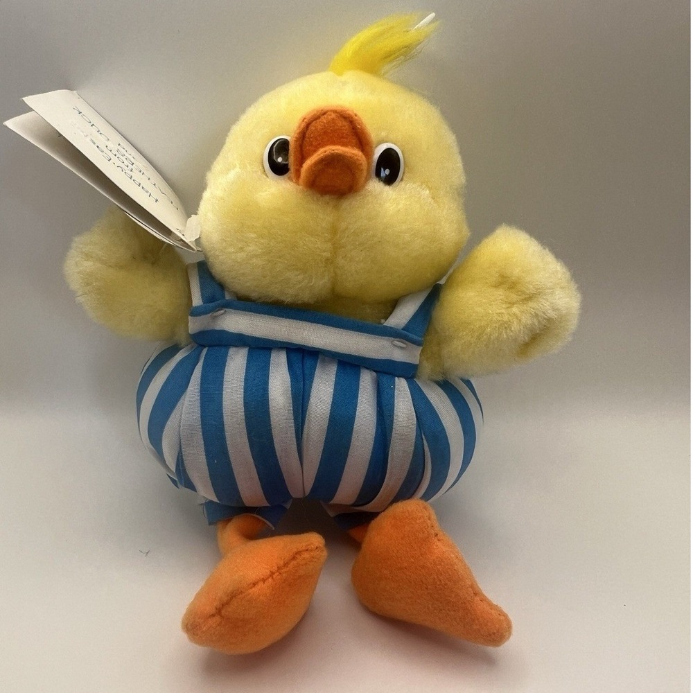 AMERICAN GREETINGS "Feathers" Plush Baby Duck Easter 7" NOS 1991 VTG